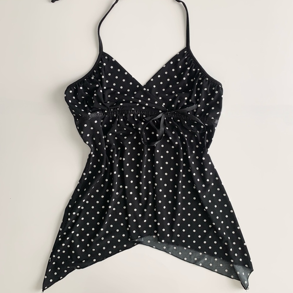 Vintage LipStick polka dot halter top
